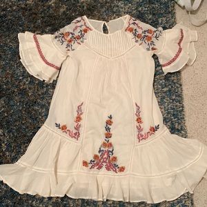 Free People XS BOHO CARNIVAL Dress Ivory Embroidered lined Pavlo